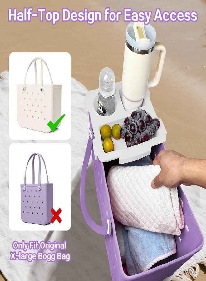 حامل أكواب علوي من XYFuuee لملحقات حقيبة Bog Bag، حامل هاتف ومشروبات ووجبات خفيفة من مادة EVA لحقيبة Stanley 40 30 أونصة، متوافق مع حقيبة Bog Bag الأصلية كبيرة الحجم جدًا، منظم حقيبة شاطئ مطاطي مع غطاء فاصل، مقاس متوسط - Image 2